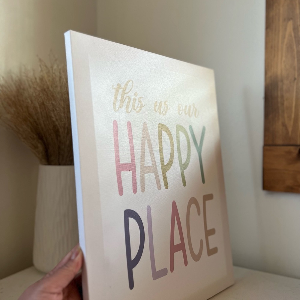 Multicolor 'Happy Place' Wall Art 14 x 12” - Picture 3 of 7